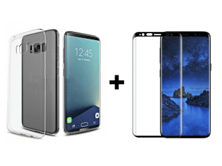 9D SKLO + PÚZDRO 2v1 pre Samsung Galaxy S8 priesvitné
