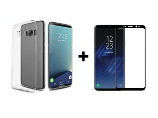 9D SKLO + PÚZDRO 2v1 pre Samsung Galaxy S8 plus priesvitné