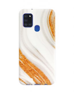 Silikonové púzdro na Samsung Galaxy A21s marble bielo zlaté