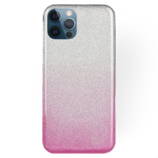 Silikonové púzdro na Apple iPhone 12 pro max glitter ružovo strieborné