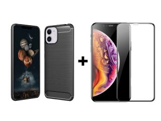 9D SKLO + KRYT 2v1 pre Apple iPhone 12 mini carbon čierne
