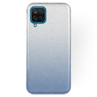 Silikonové púzdro na Samsung Galaxy A12 Glitter strieborno modré