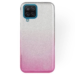 Silikonové púzdro na Samsung Galaxy A12 Glitter strieborno ružové
