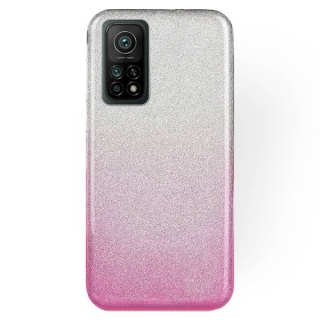 Silikónové púzdro pre Xiaomi Redmi Mi 10T / Mi 10T Pro Glitter ružovo strieborné