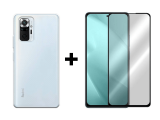 9D SKLO + PÚZDRO 2v1 pre Xiaomi Redmi Note 10 Pro priesvitné