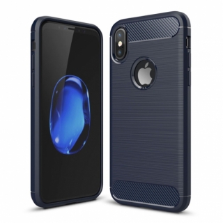 Silikonový obal pre Apple iPhone X / XS - Carbon modré