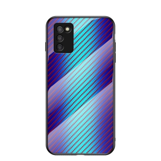 Tvrdený kryt na Samsung Galaxy A03s - Carbon modro fialový