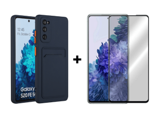 9D SKLO + PÚZDRO 2v1 pre Samsung Galaxy S20 FE - modré