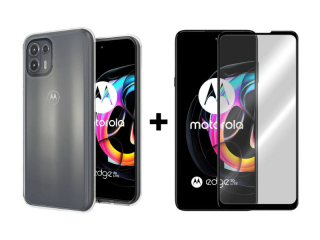 9D SKLO + PÚZDRO 2v1 pre Motorola Moto Edge 20 Lite - priesvitné