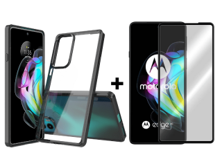 9D SKLO + PÚZDRO 2v1 pre Motorola Moto Edge 20 - Acrylic čierne