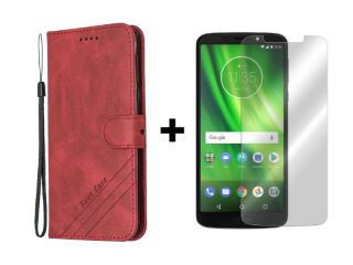 SKLO + PÚZDRO 2v1 pre Lenovo Motorola G6 Play / Moto E5 - Solid červené