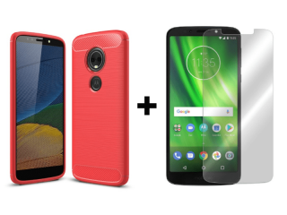 SKLO + PÚZDRO 2v1 pre Lenovo Motorola G6 Play / Moto E5 - carbon červené