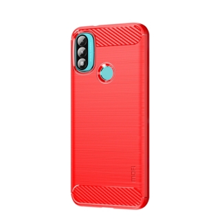 Silikónový obal na Motorola Moto E20 / E40 - carbon červený