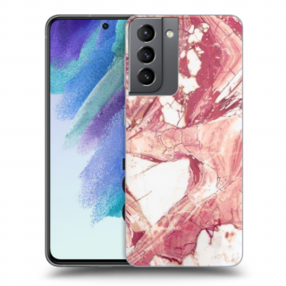 Silikónový kryt na Samsung Galaxy S21 FE 5G - marble ružový