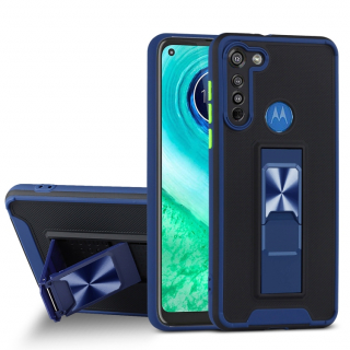 Tvrdený kryt pre Motorola Moto G8 - Ring Holder modrý