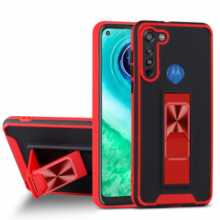Tvrdený kryt pre Motorola Moto G8 - Ring Holder červený